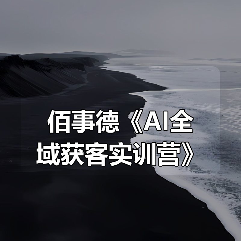 佰事德《AI全域获客实训营》|shaocun资源站 - 你的知识成长补给站