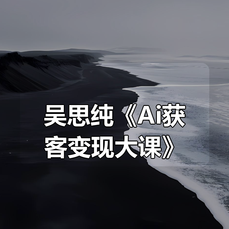吴思纯《Ai获客变现大课》|shaocun资源站 - 你的知识成长补给站