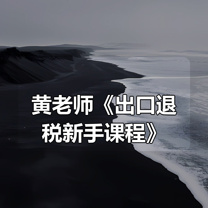 黄老师《出口退税新手课程》|shaocun资源站 - 你的知识成长补给站