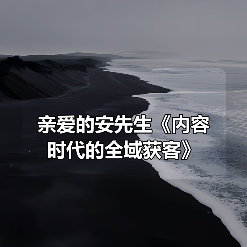 亲爱的安先生《内容时代的全域获客》|shaocun资源站 - 你的知识成长补给站