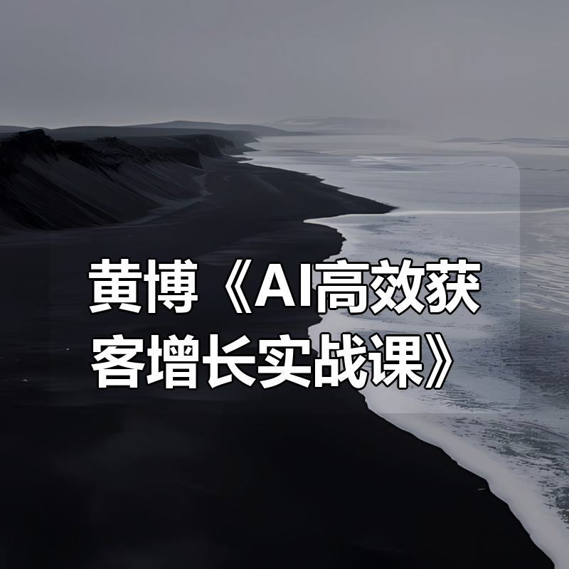 黄博《AI高效获客增长实战课》|shaocun资源站 - 你的知识成长补给站