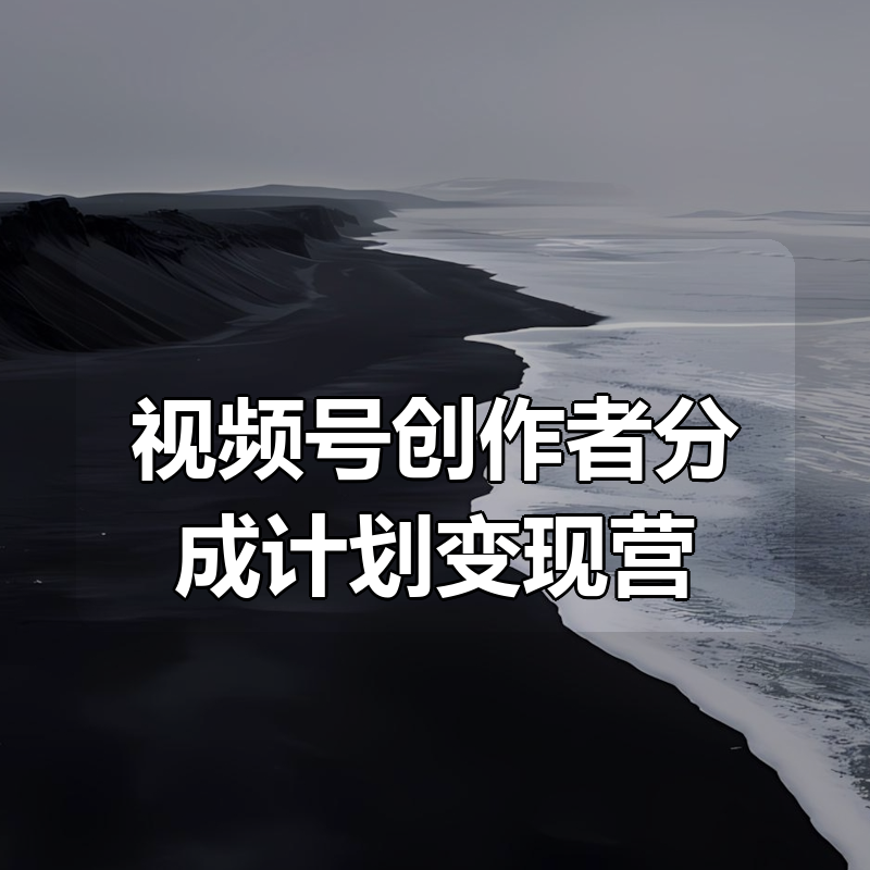 视频号创作者分成计划变现营|shaocun资源站 - 你的知识成长补给站