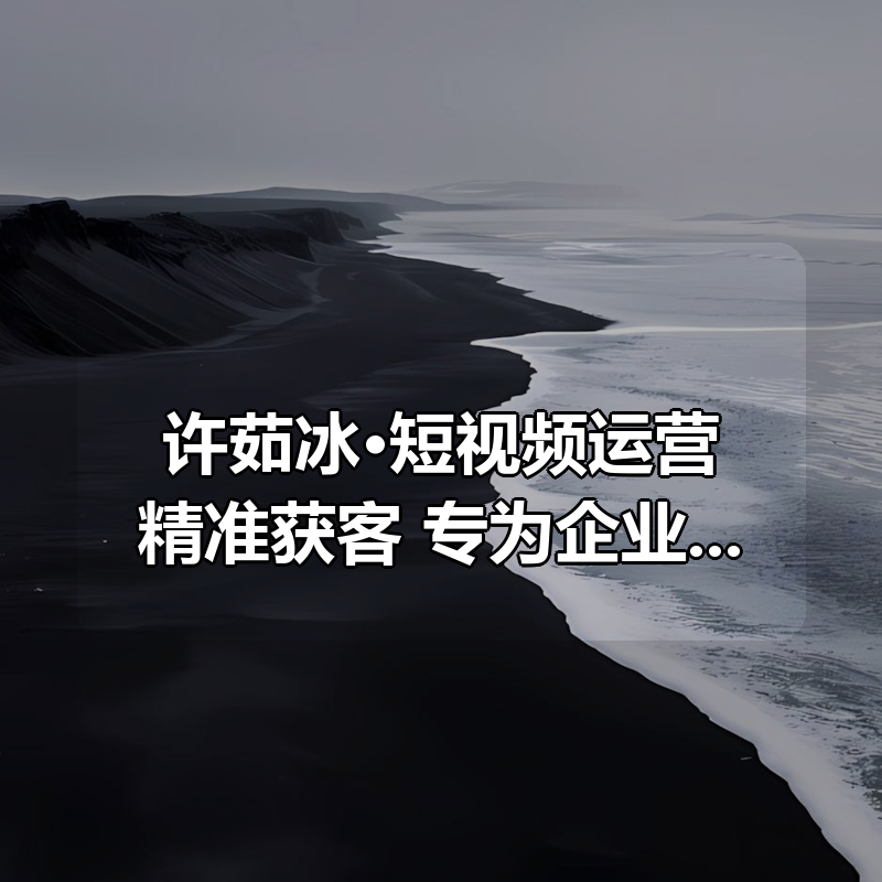 许茹冰·短视频运营精准获客，专为企业打造短视频自媒体账号|shaocun资源站 - 你的知识成长补给站