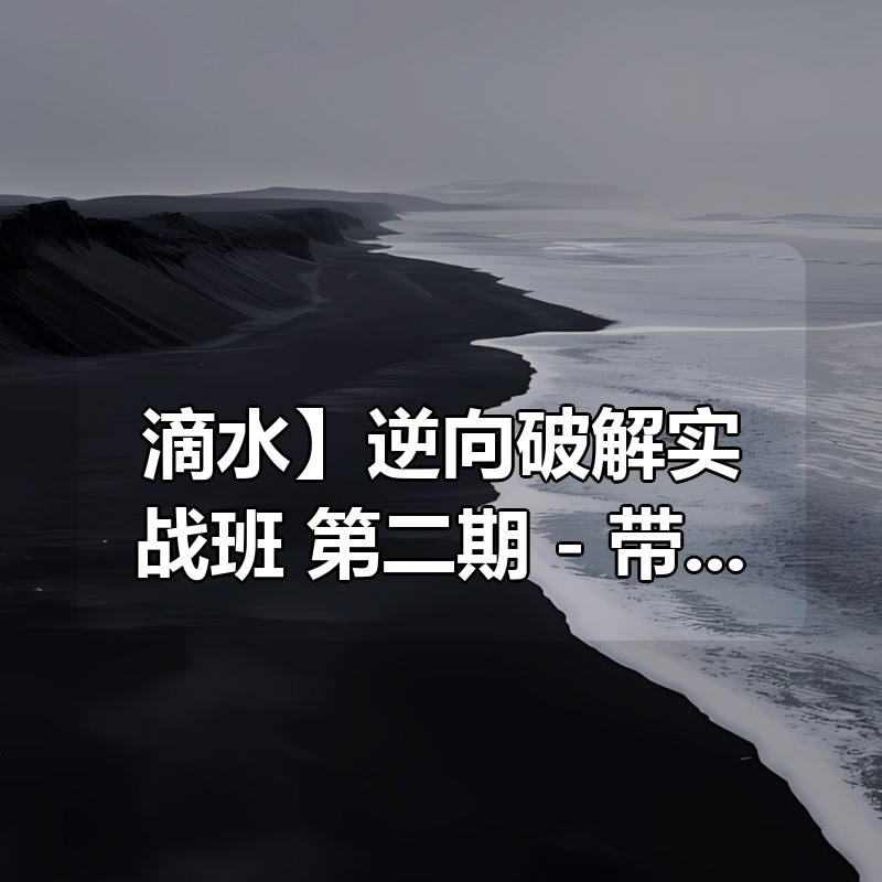 【滴水】逆向破解实战班 第二期 – 带源码课件|shaocun资源站 - 你的知识成长补给站