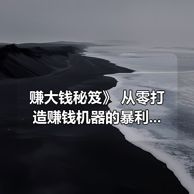 《赚大钱秘笈》：从零打造赚钱机器的暴利项目法则|shaocun资源站 - 你的知识成长补给站