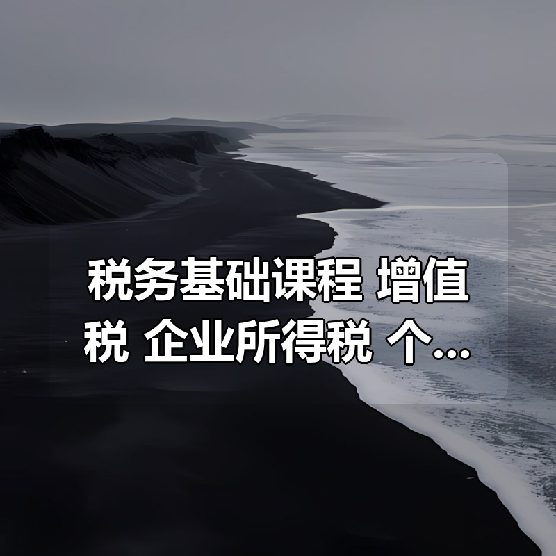 税务基础课程，增值税+企业所得税+个人所得税全解析|shaocun资源站 - 你的知识成长补给站