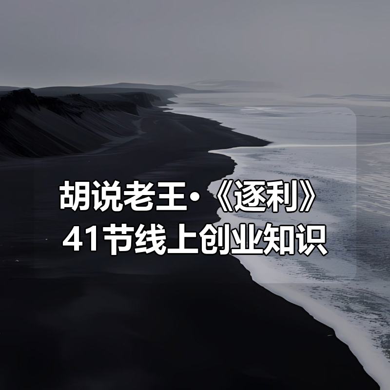 胡说老王·《逐利》41节线上创业知识|shaocun资源站 - 你的知识成长补给站