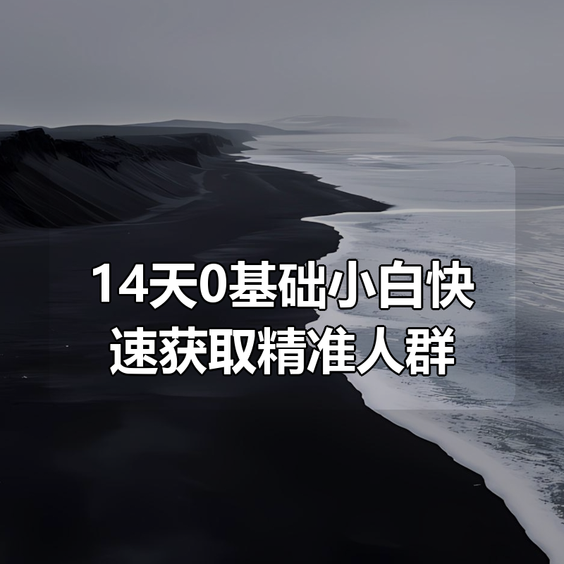 14天0基础小白快速获取精准人群|shaocun资源站 - 你的知识成长补给站