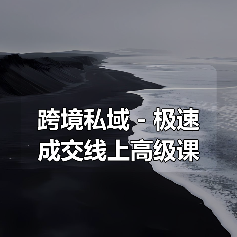 跨境私域 – 极速成交线上高级课|shaocun资源站 - 你的知识成长补给站