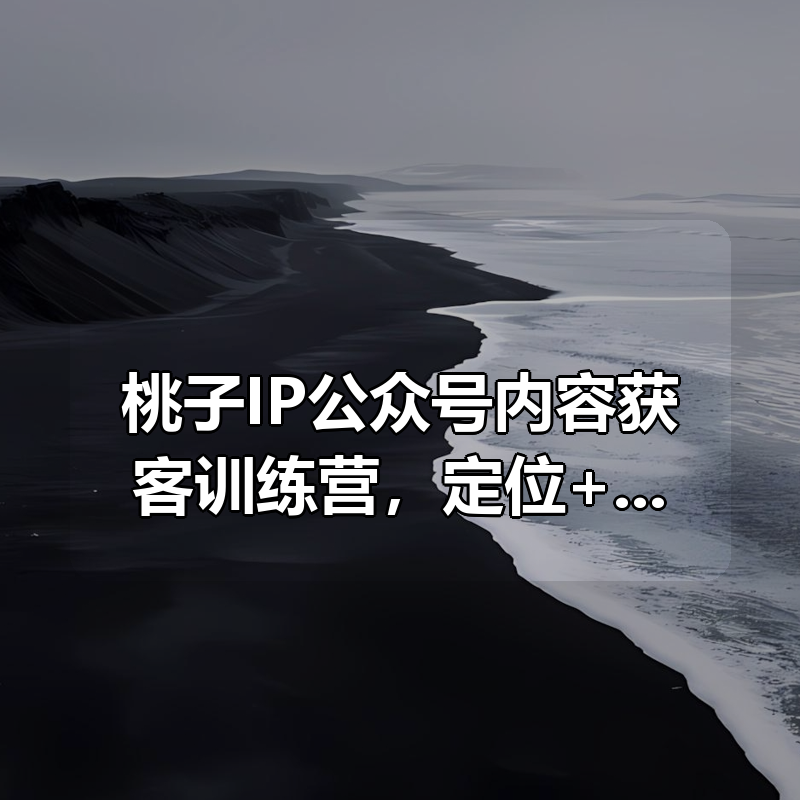 桃子IP公众号内容获客训练营，定位+爆款+私域营收全链路实战|shaocun资源站 - 你的知识成长补给站