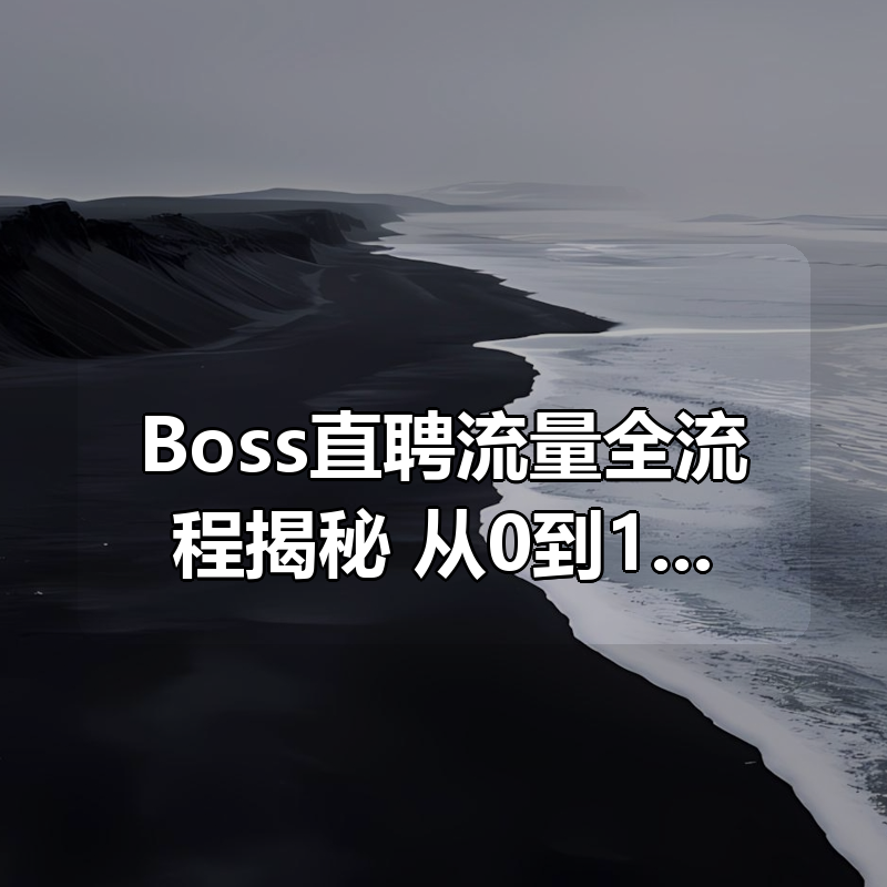 Boss直聘流量全流程揭秘，从0到1起号到转化的完整实战拆解|shaocun资源站 - 你的知识成长补给站