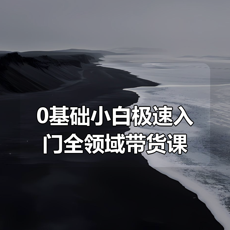 0基础小白极速入门全领域带货课|shaocun资源站 - 你的知识成长补给站