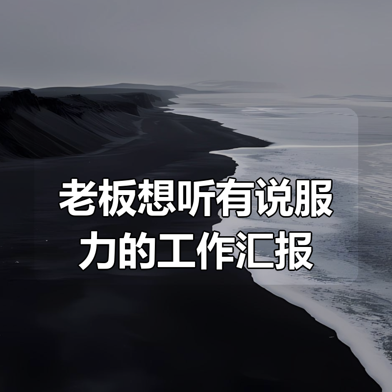 老板想听有说服力的工作汇报