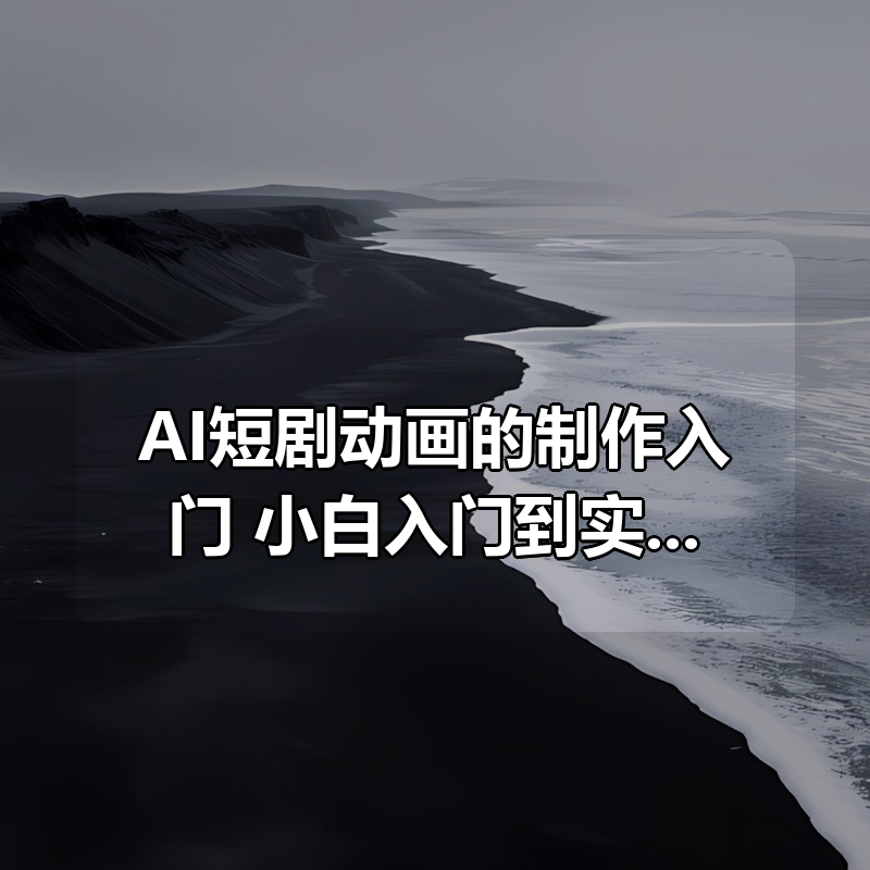 AI短剧动画的制作入门,小白入门到实战进阶,零起步到独立实操