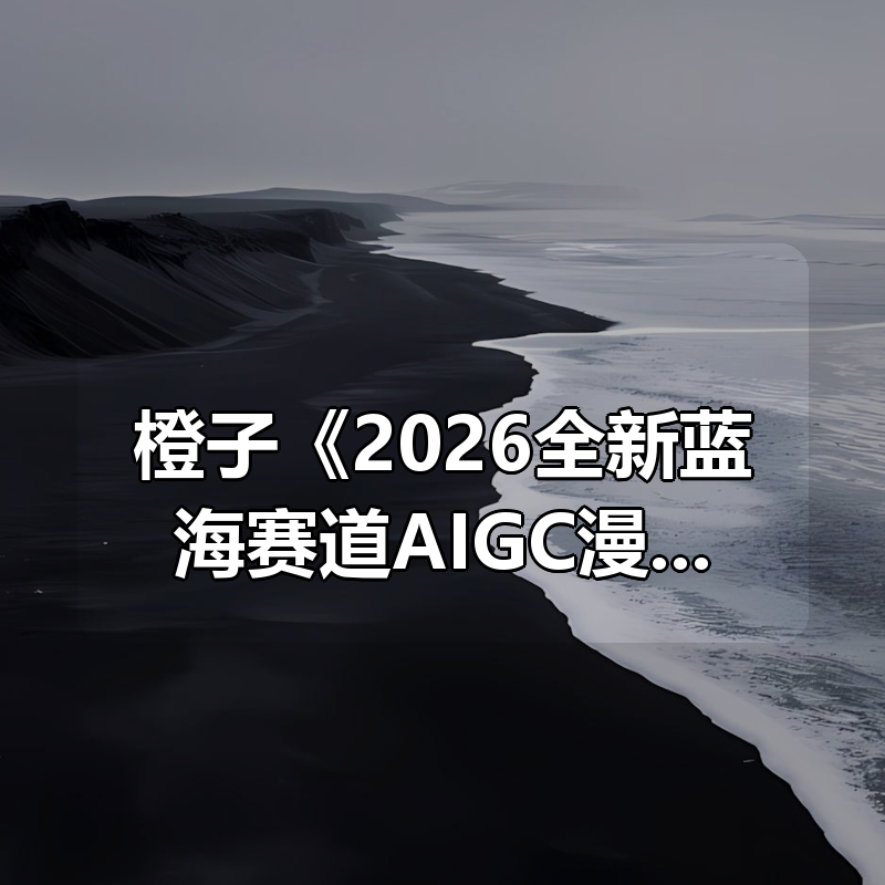 橙子《2026全新蓝海赛道AIGC漫剧》|shaocun资源站 - 你的知识成长补给站