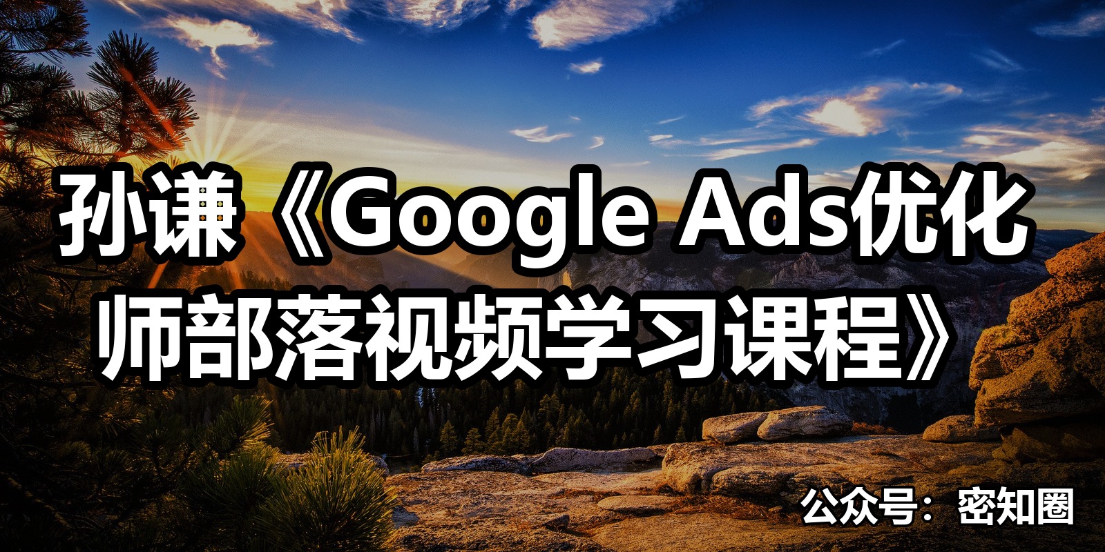 孙谦《Google Ads优化师部落视频学习课程》