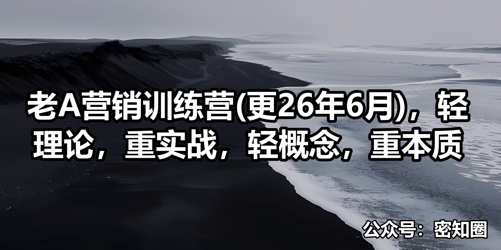 老A营销训练营(更26年6月)，轻理论，重实战，轻概念，重本质|shaocun资源站 - 你的知识成长补给站