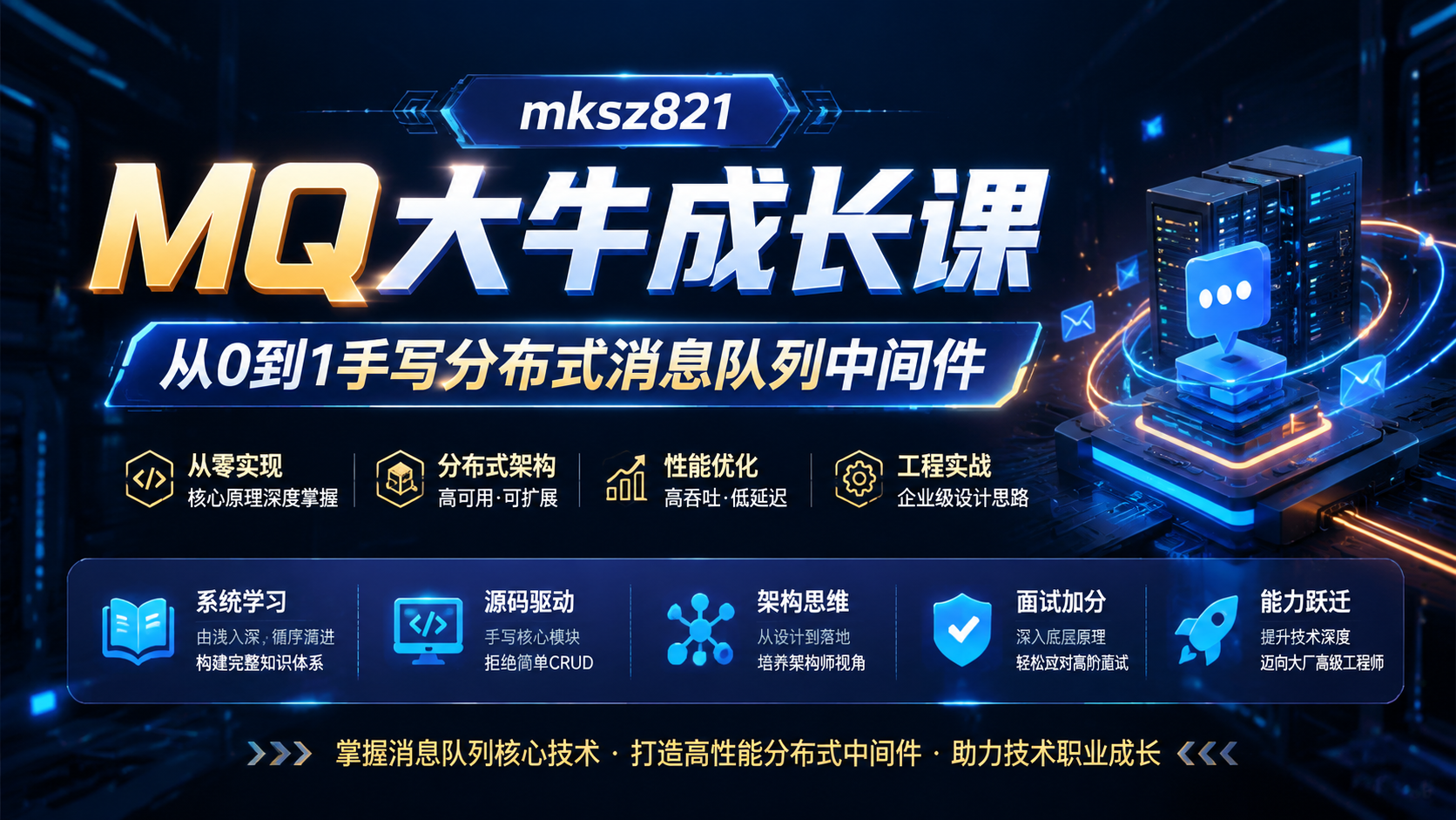 mksz821-MQ大牛成长课- -从0到1手写分布式消息队列中间件|shaocun资源站 - 你的知识成长补给站