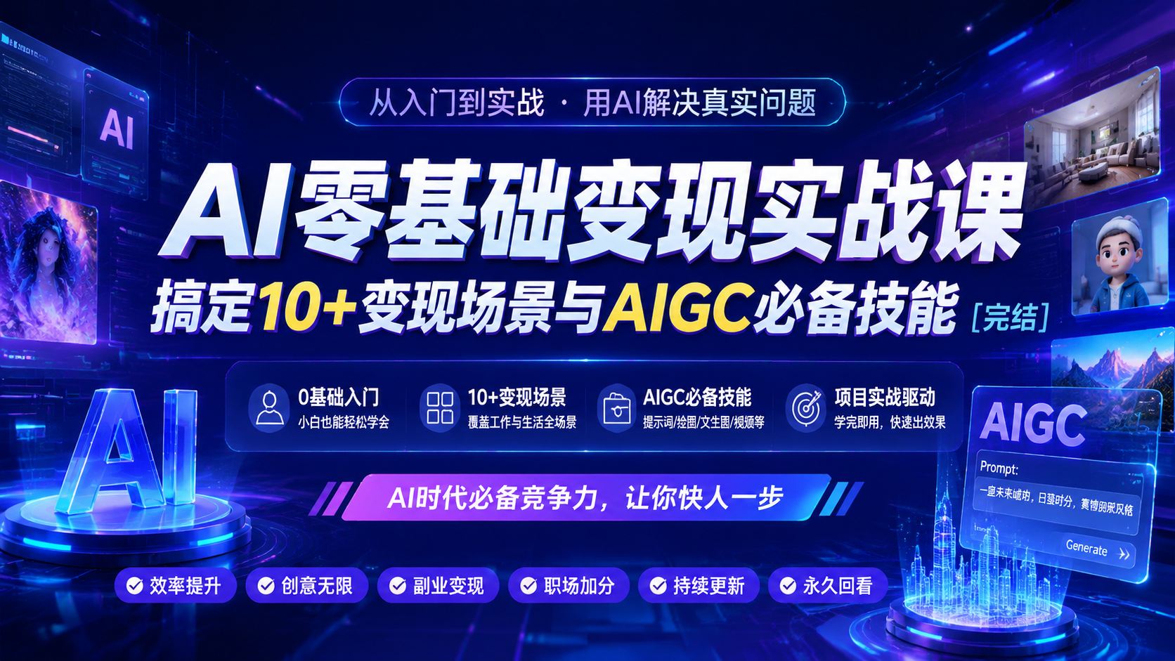 慕课网-AI零基础变现实战课，搞定10+变现场景与AIGC必备技能[完结 ]|shaocun资源站 - 你的知识成长补给站