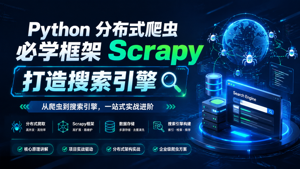 聚焦Python分布式爬虫必学框架Scrapy - 打造搜索引擎|shaocun资源站 - 你的知识成长补给站