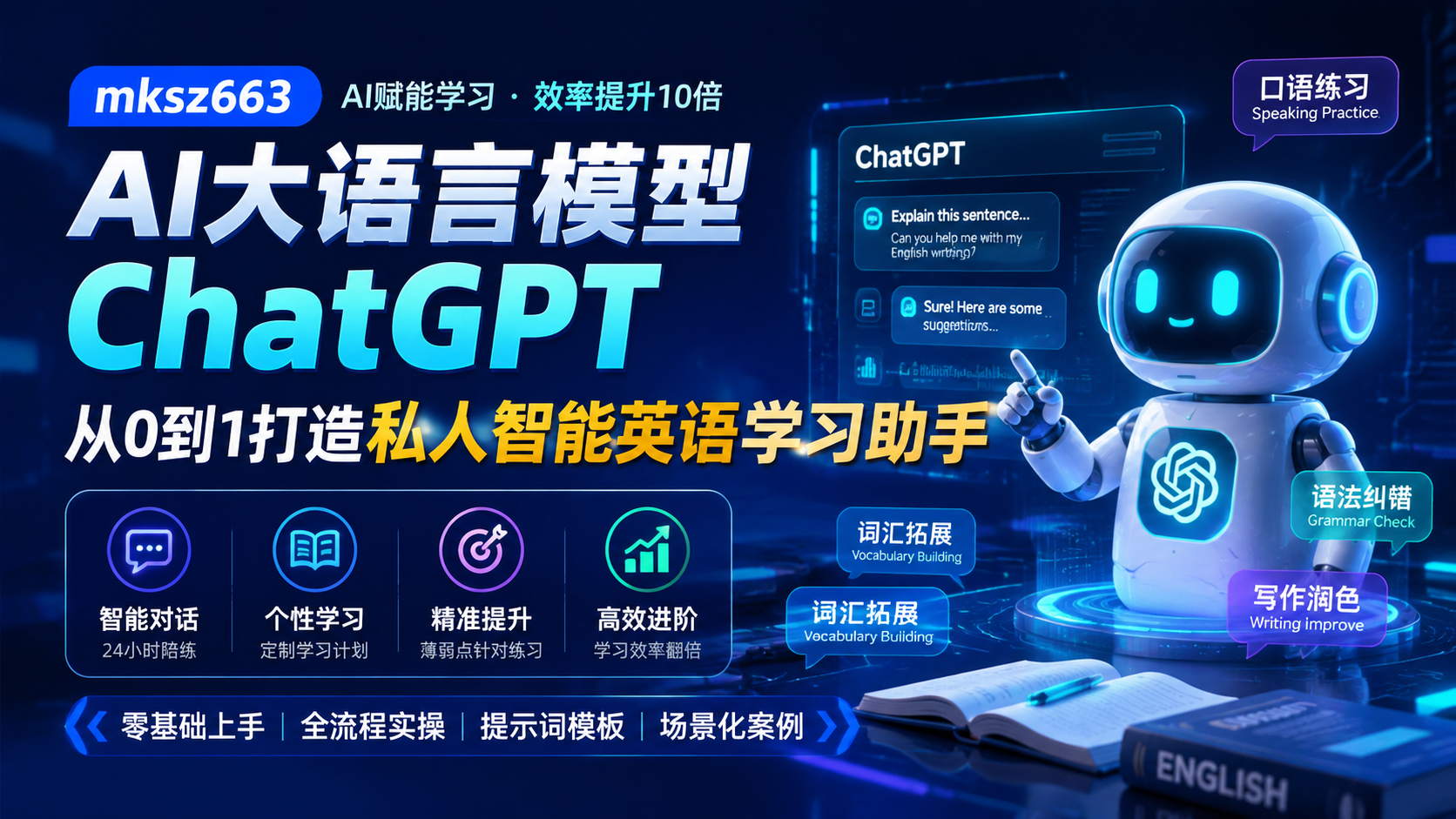 mksz663-AI大语言模型 ChatGPT 从0到1打造私人智能英语学习助手