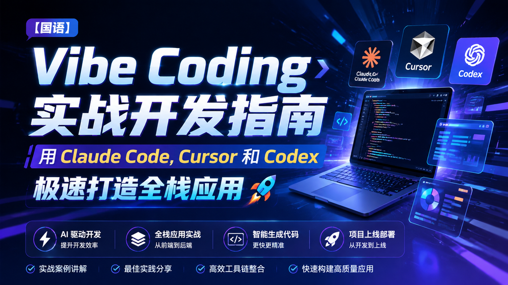 【国语】Vibe Coding实战开发指南_ 用Claude Code, Cursor和Codex极速打造全栈应用|shaocun资源站 - 你的知识成长补给站