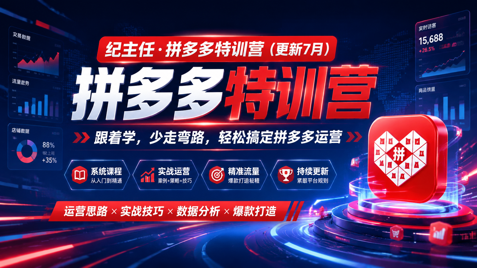 纪主任·拼多多特训营(更新7月)跟着学,少走弯路,轻松搞定拼多多运营。