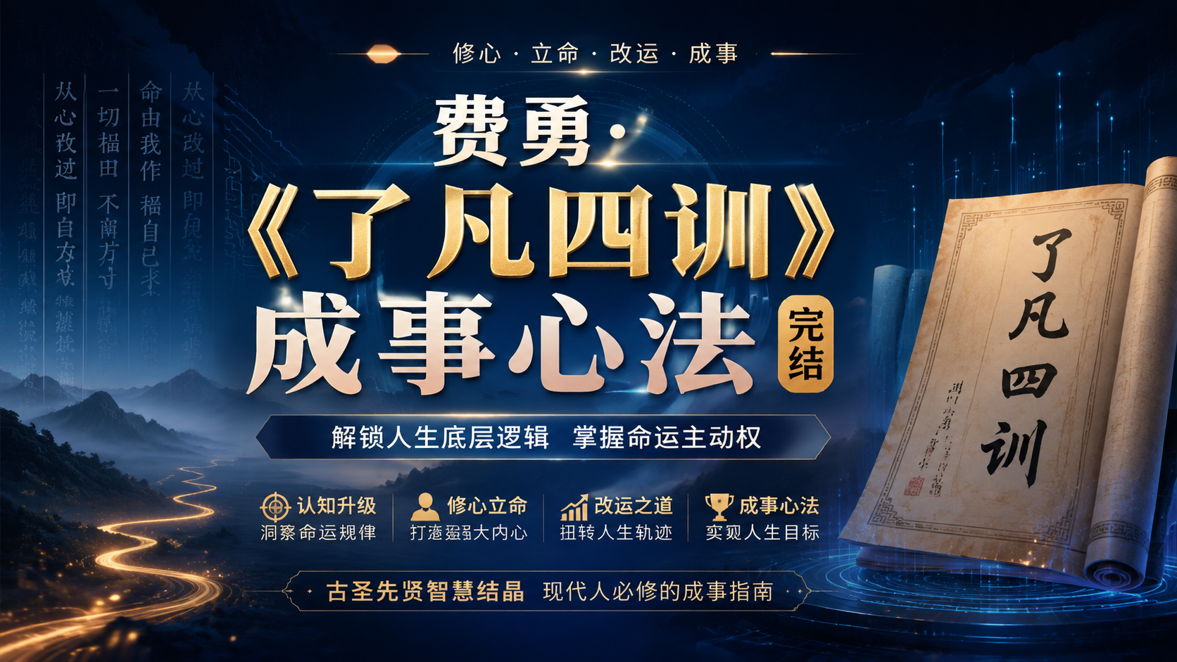 费勇·《了凡四训》成事心法（完结）|shaocun资源站 - 你的知识成长补给站