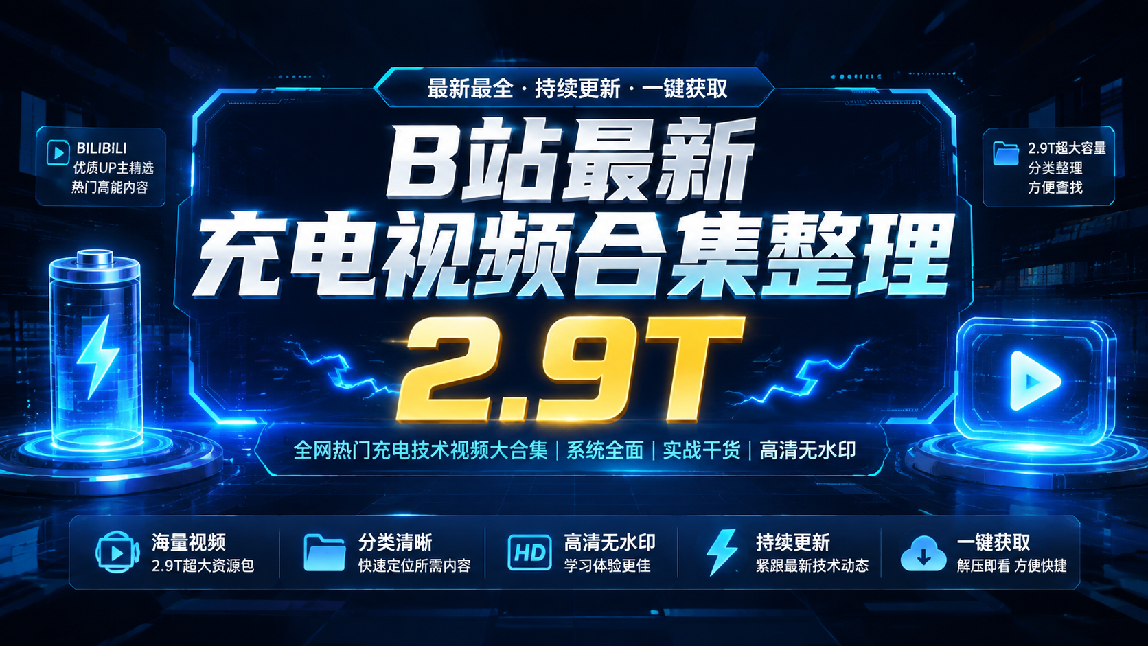 B站最新充电视频合集整理2.9T|shaocun资源站 - 你的知识成长补给站