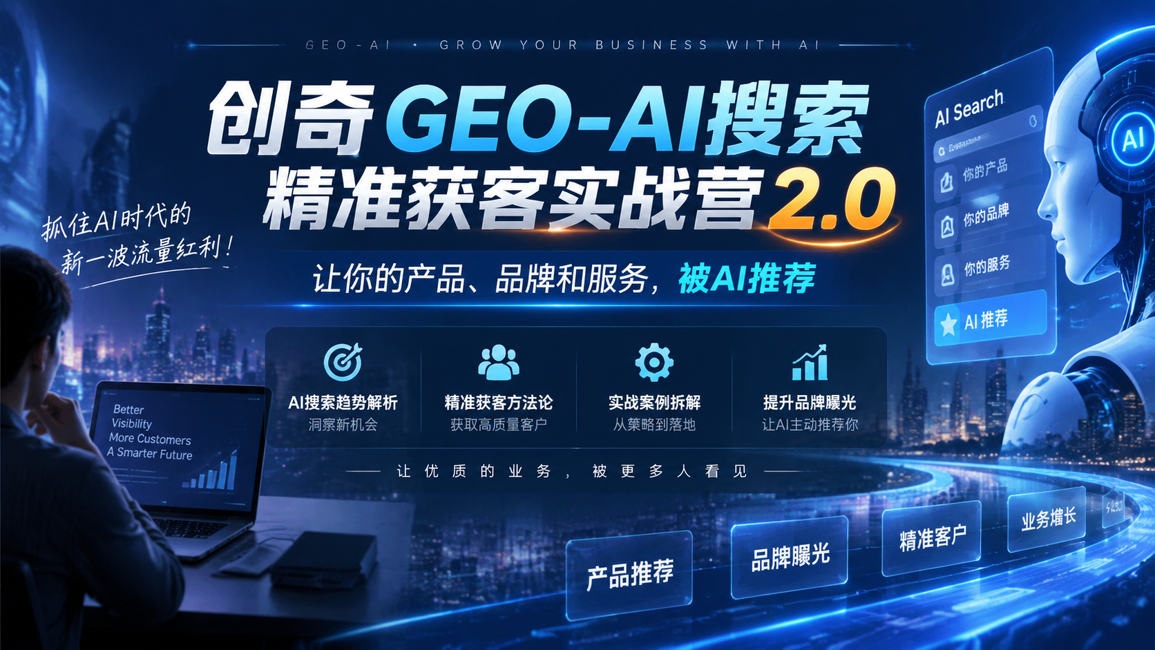 创奇GEO-AI搜索精准获客实战营2.0：让你的产品、品牌和服务，被AI推荐|shaocun资源站 - 你的知识成长补给站