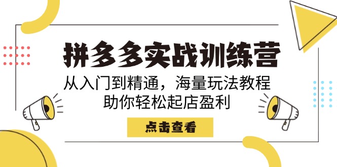 （14392期）拼多多实战训练营，从入门到精通，海量玩法教程，助你轻松起店盈利-shaocun资源站