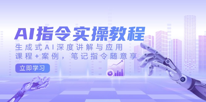 （14097期）AI指令实操教程，生成式AI深度讲解与应用，课程+案例，笔记指令随意享-shaocun资源站