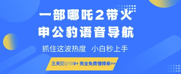 一部哪吒2带火申公豹语音导航，抓住这波热度，小白秒上手，完全免费懂得来-shaocun资源站