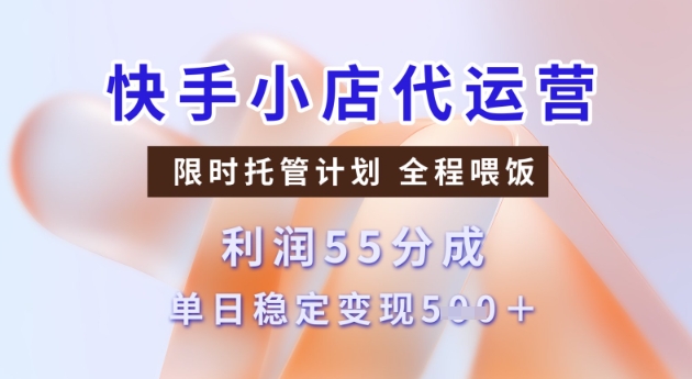 快手小店代运营3.0，模式新升级，收益55分，稳定单日5张【揭秘】-shaocun资源站