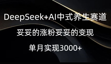 DeepSeek+AI中式养生赛道，妥妥的涨粉妥妥的变现-shaocun资源站