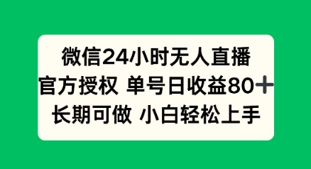 微信24小时无人直播小游戏，单号日收益80+，长期可做小白轻松上手-shaocun资源站