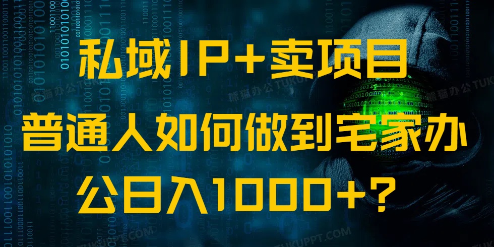 （14400期）私域IP+卖项目，普通人如何做到宅家办公实现日入1000+-shaocun资源站