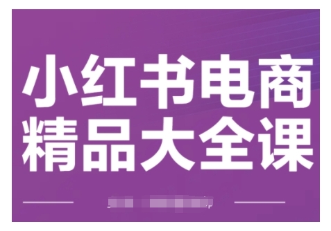 小红书电商精品大全课，快速掌握小红书运营技巧，实现精准引流与爆单目标，轻松玩转小红书电商-shaocun资源站