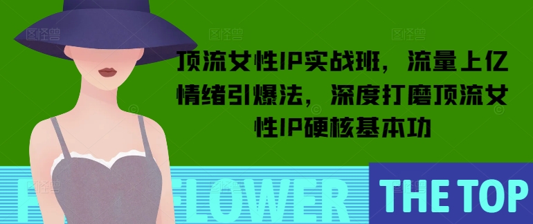 顶流女性IP实战班，流量上亿情绪引爆法，深度打磨顶流女性IP硬核基本功-shaocun资源站