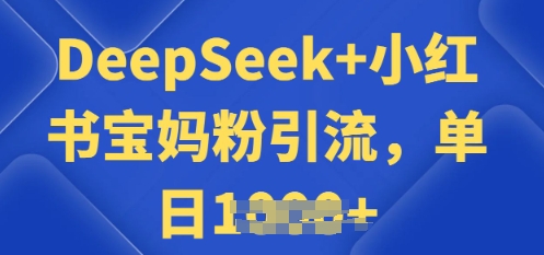 用 DeepSeek + 小红书做搬运工，每天 2 小时，引流宝妈粉月变现过W-shaocun资源站