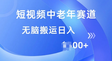 短视频中老年赛道，操作简单，多平台收益，无脑搬运日入多张-shaocun资源站