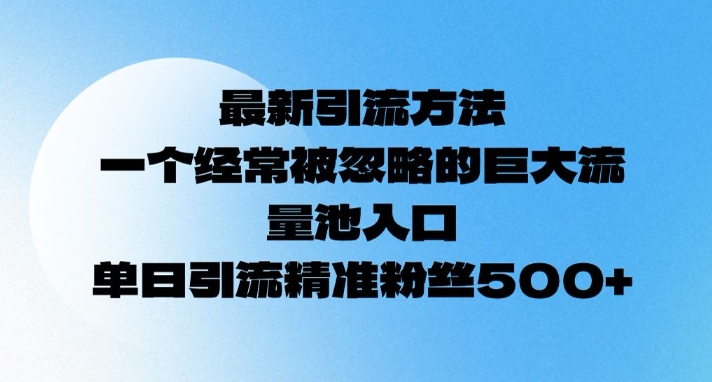 最新引流方法，一个经常被忽略的巨大流量池入口，单日精准引流粉丝500-shaocun资源站