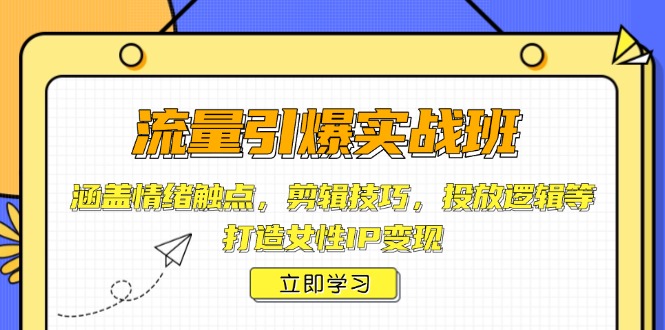 （14008期）流量引爆实战班，涵盖情绪触点，剪辑技巧，投放逻辑等，打造女性IP变现-shaocun资源站