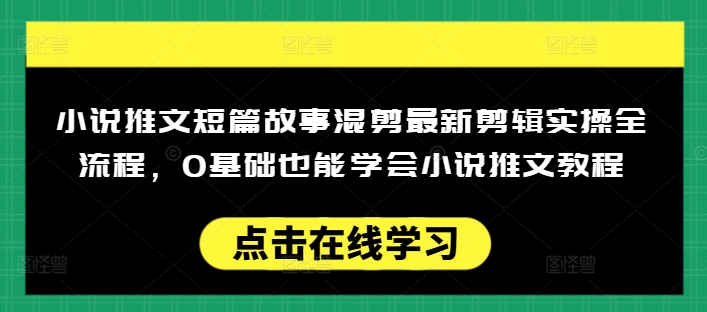 小说推文短篇故事混剪最新剪辑实操全流程，0基础也能学会小说推文教程，肯干多发日入多张-shaocun资源站
