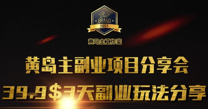 黄岛主副业分享会1期：3天3个副业玩法，速度上车-shaocun资源站