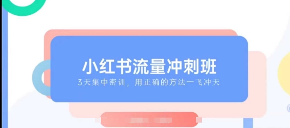 小红书流量冲刺班2025，最懂小红书的女人，快速教你2025年入局小红书-shaocun资源站