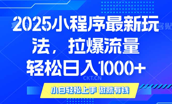 （14028期）2025年小程序最新玩法，流量直接拉爆，单日稳定变现1000+-shaocun资源站