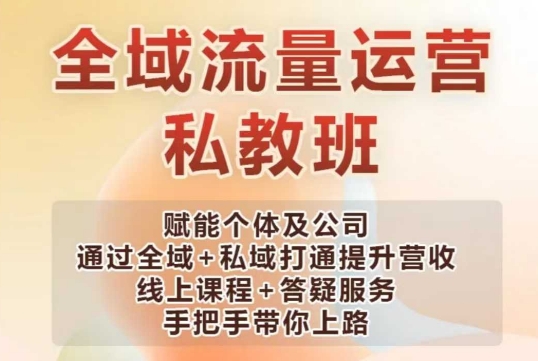 全域流量运营操盘课，赋能个体及公司通过全域+私域打通提升营收-shaocun资源站