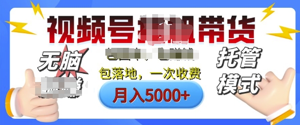视频号挂J橱窗带货，纯托管模式，日入多张，无需剪辑，无需选品，有账号即可托管【揭秘】-shaocun资源站