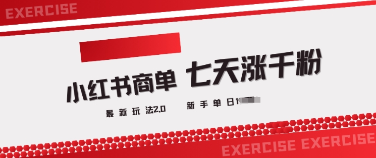 小红书商单2.0最新玩法，3天涨千粉单日变现多张-shaocun资源站